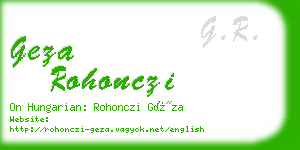 geza rohonczi business card